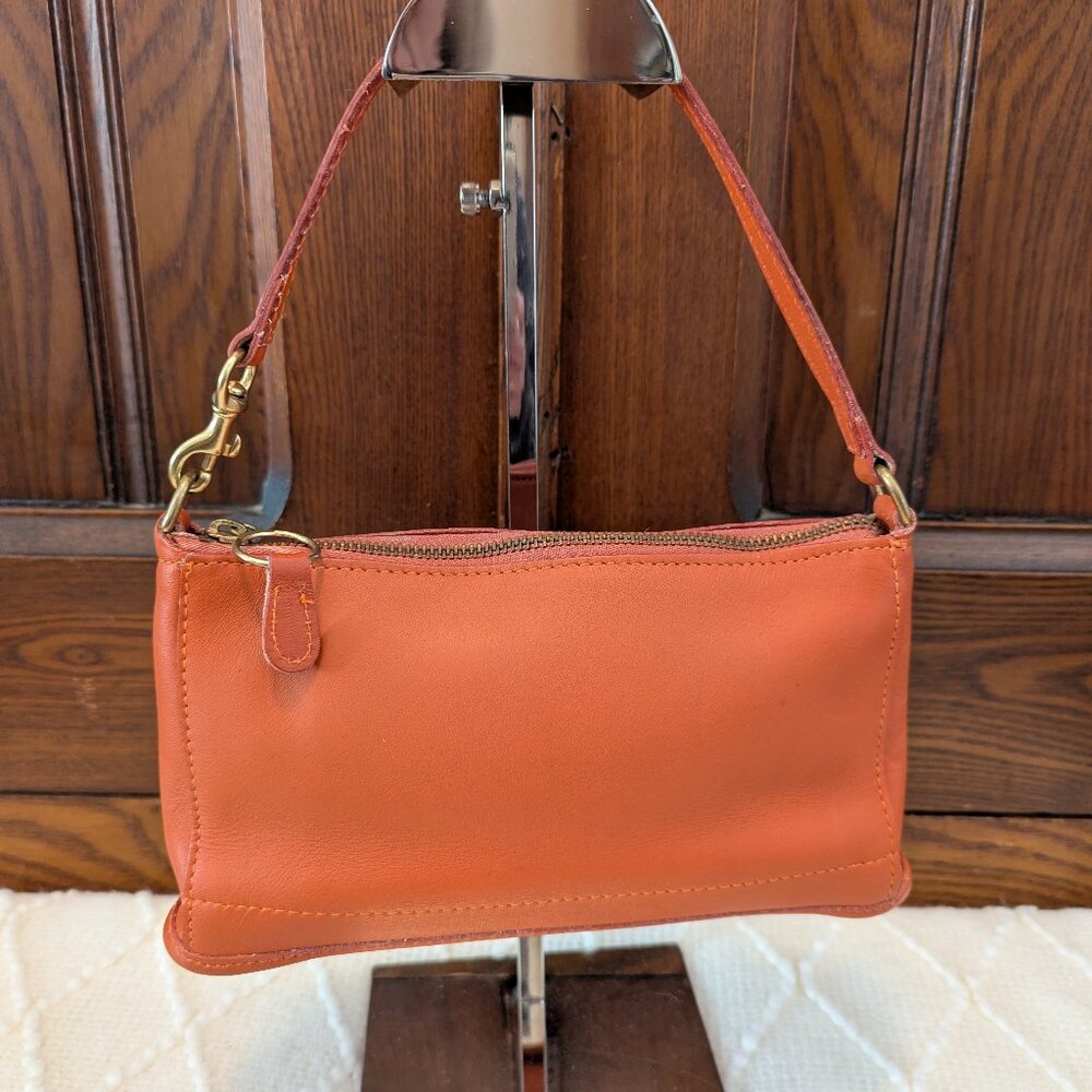 COACH vintage 9080 mini Orange Leather bag baguette